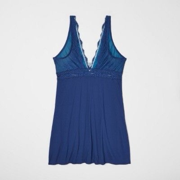 Gilligan & O'Malley Women's Chemise with Lace Nighttime Blue. Size XS NWT - Picture 3 of 7